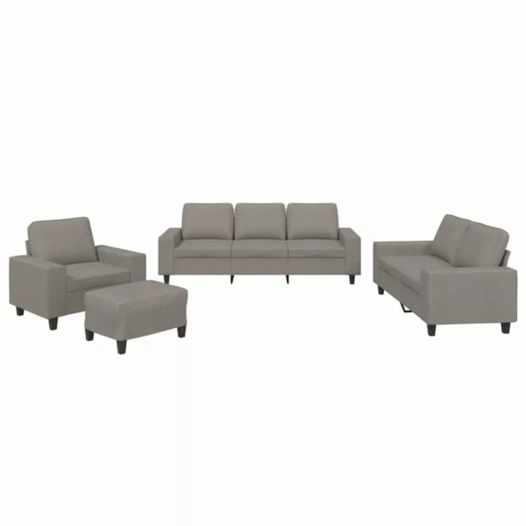 vidaXL Sofa 4-tlg. Sofagarnitur Taupe Stoff günstig online kaufen