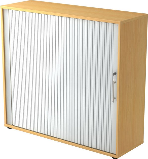 Aktenschrank Rollladenschrank 3OH BxTxH 120x40x110cm Griff RE Buche/Silber günstig online kaufen