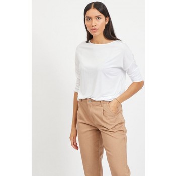 Vila  Blusen Scoop Top O Neck - White günstig online kaufen