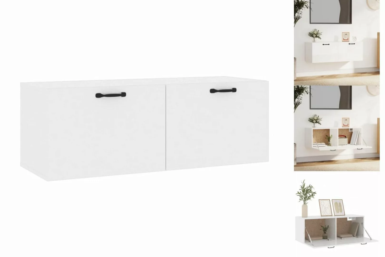 vidaXL Hängeschrank Hängeschrank Wandschrank Hochglanz-Weiß 100x36,5x35 cm günstig online kaufen