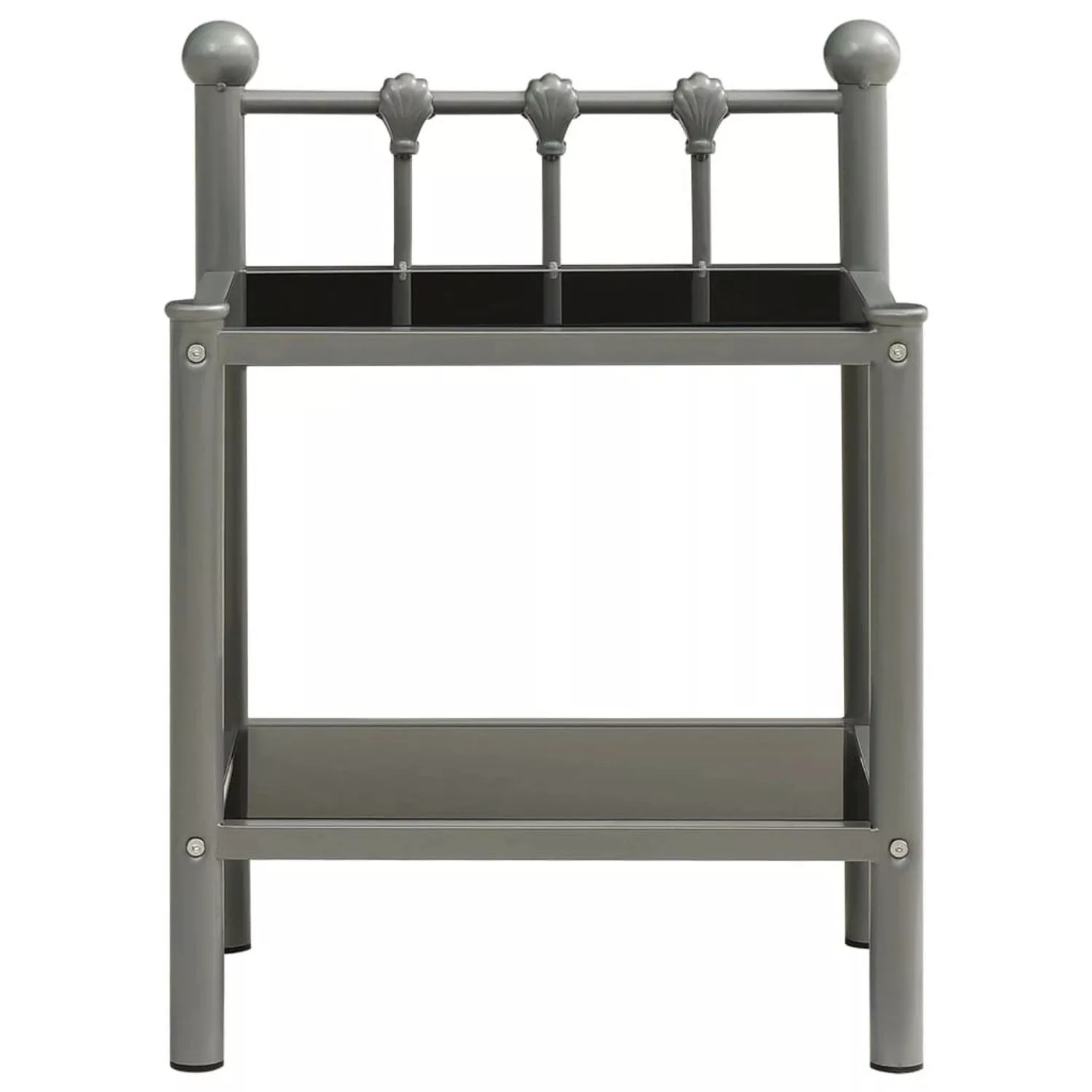 Nachttisch Grau Und Schwarz 45x34,5x60,5 Cm Metall Und Glas günstig online kaufen