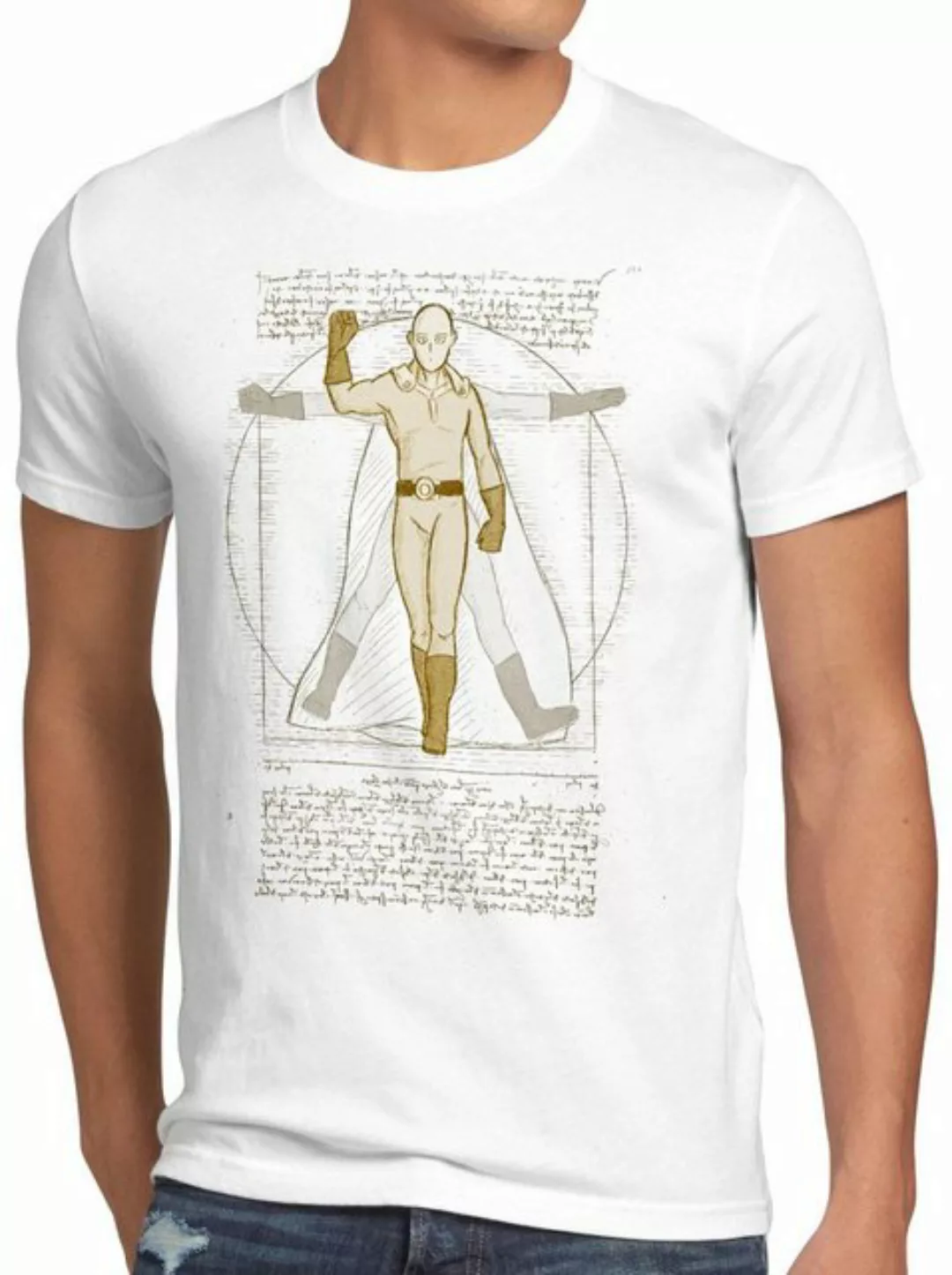 style3 Print-Shirt Herren T-Shirt Vitruvianischer Saitama one punch hobby h günstig online kaufen