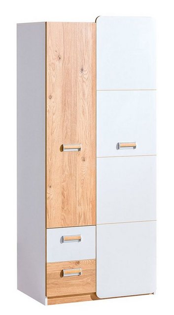 Feldmann-Wohnen Kleiderschrank Loreto (1-St) 80cm 2-türig Nash Eiche / weiß günstig online kaufen