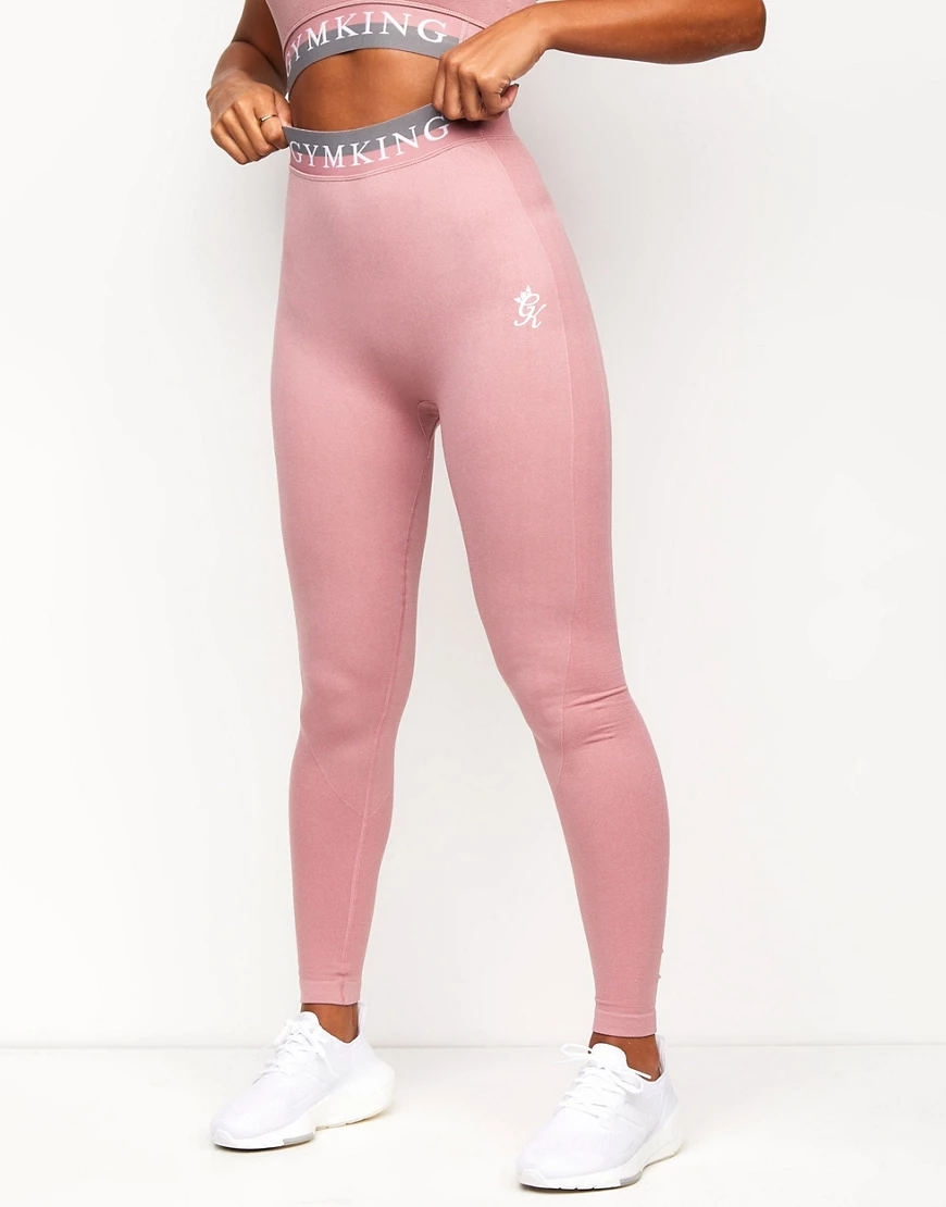 Gym King – Nahtlose Leggings in Rosé meliert-Rosa günstig online kaufen