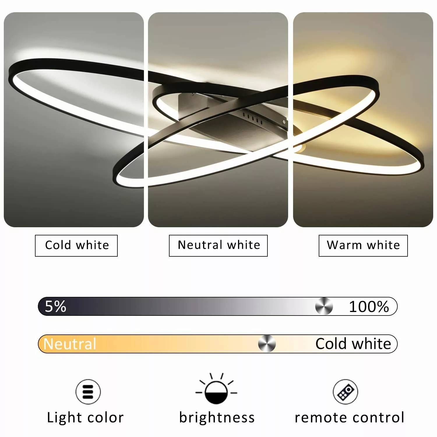 Nettlife LED Deckenleuchte Wohnzimmer Dimmbar Weiß günstig online kaufen