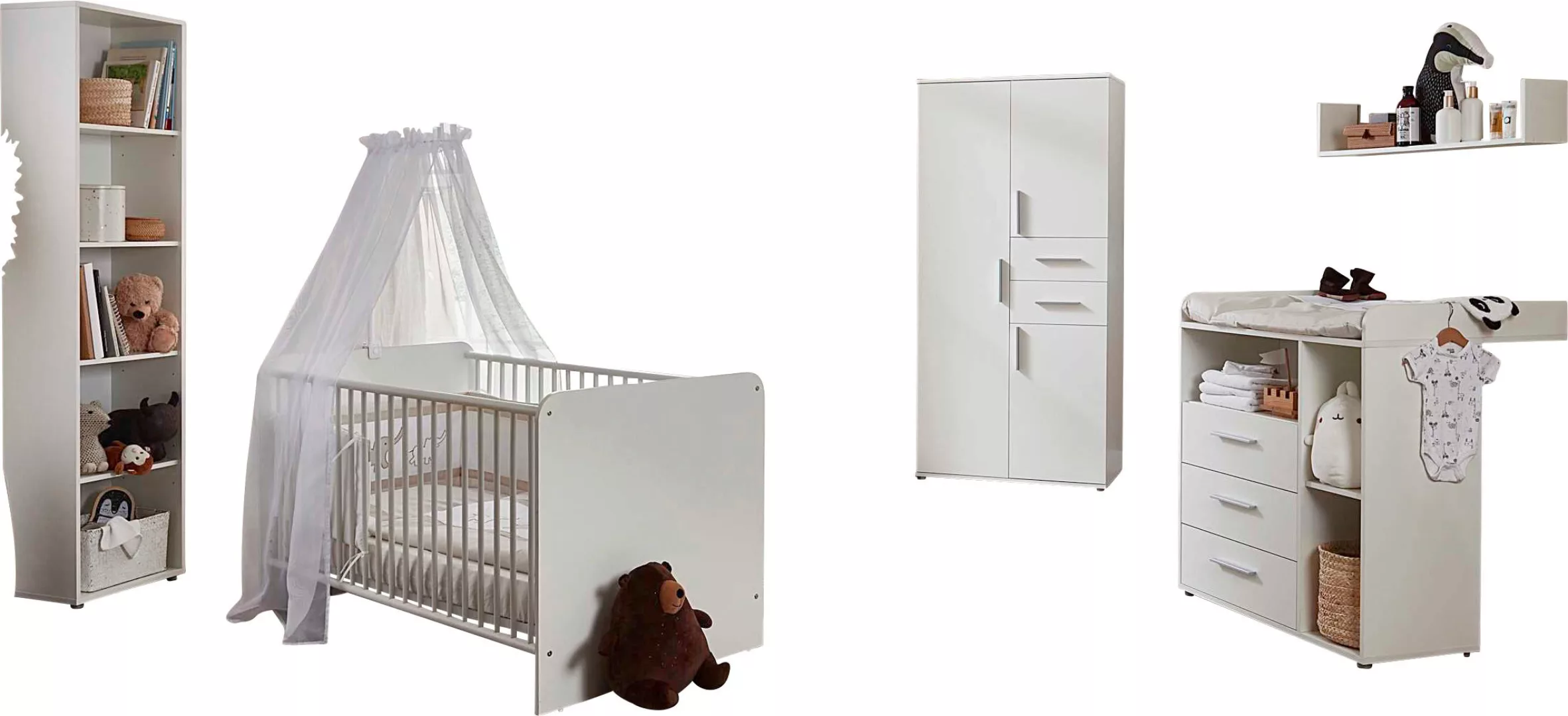 BMG Möbel Babyzimmer-Komplettset »Lea«, (Set, 5 tlg., Bett, Wickelkommode, günstig online kaufen