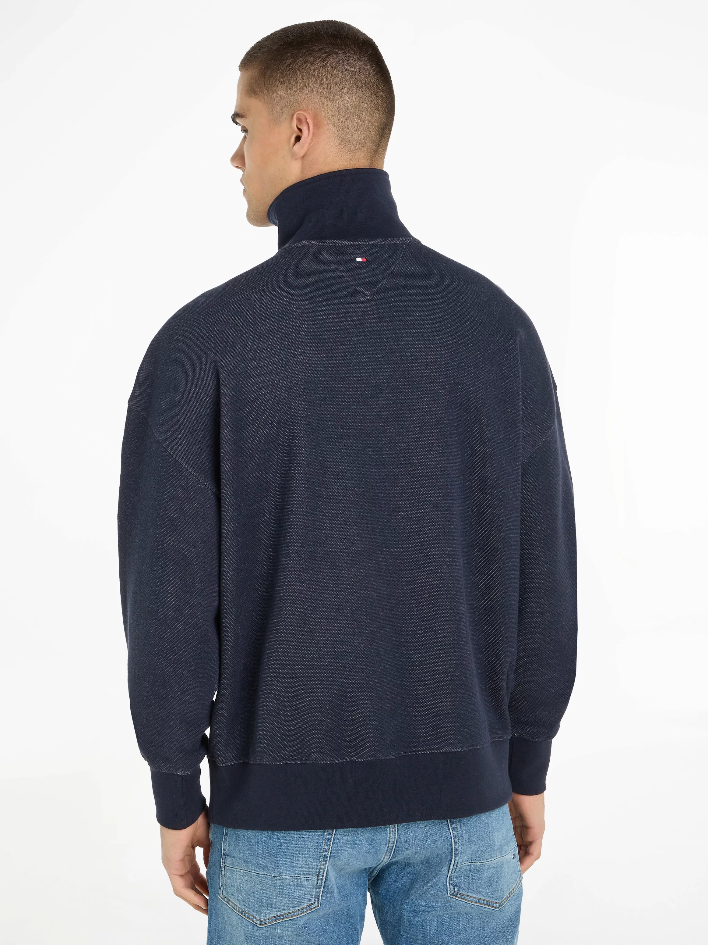 Tommy Hilfiger Sweatshirt MONOTYPE HONEYCOMB 1/4 ZIP Tommy Hilfiger Flag-St günstig online kaufen