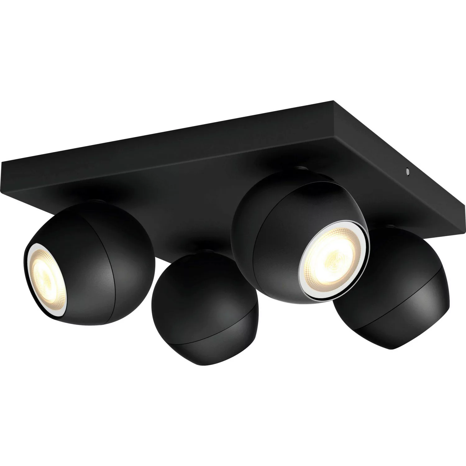 Philips Hue Bluetooth White Ambiance LED Deckenspot Buckram in Schwarz 4x 5 günstig online kaufen