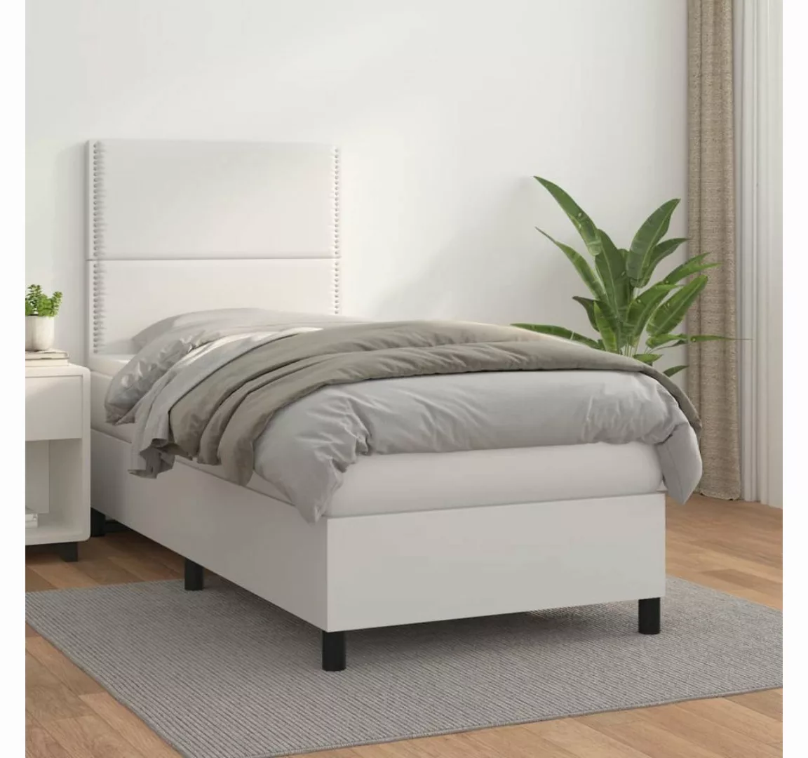 vidaXL Boxspringbett Bett Boxspringbett mit Matratze Kunstleder (90 x 190 c günstig online kaufen