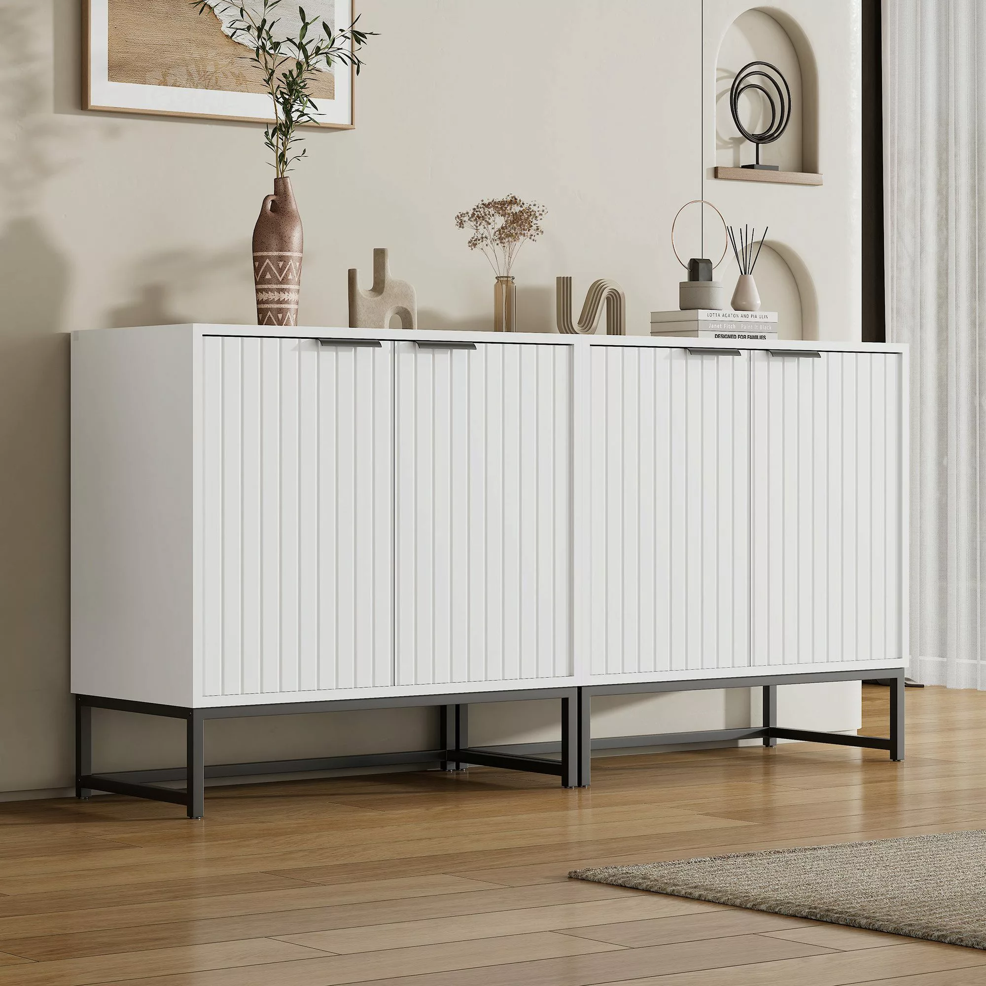 STILVORA Sideboard wohnzimmer weiß,Buffetschrank Küchenschrank in günstig online kaufen