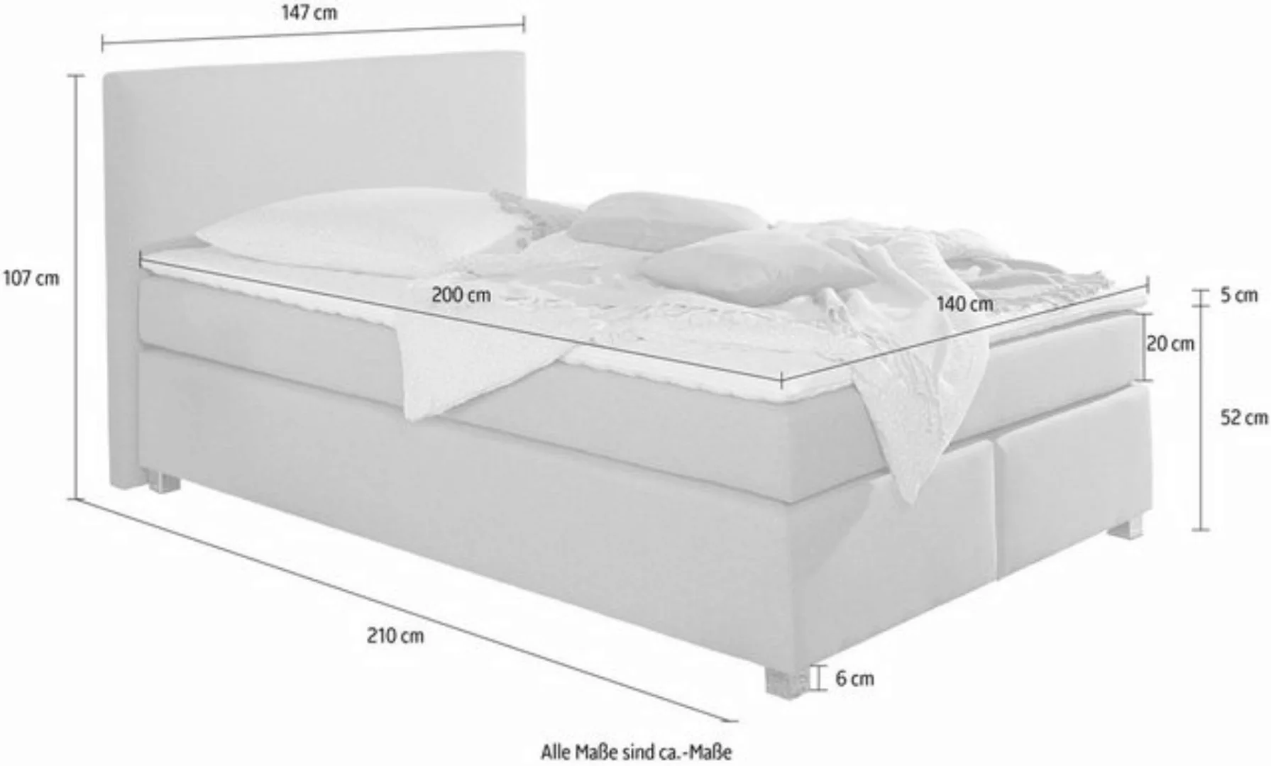 INOSIGN Boxspringbett "Eliana", inkl. Topper, in 4 Breiten, 3 Matratzenarte günstig online kaufen