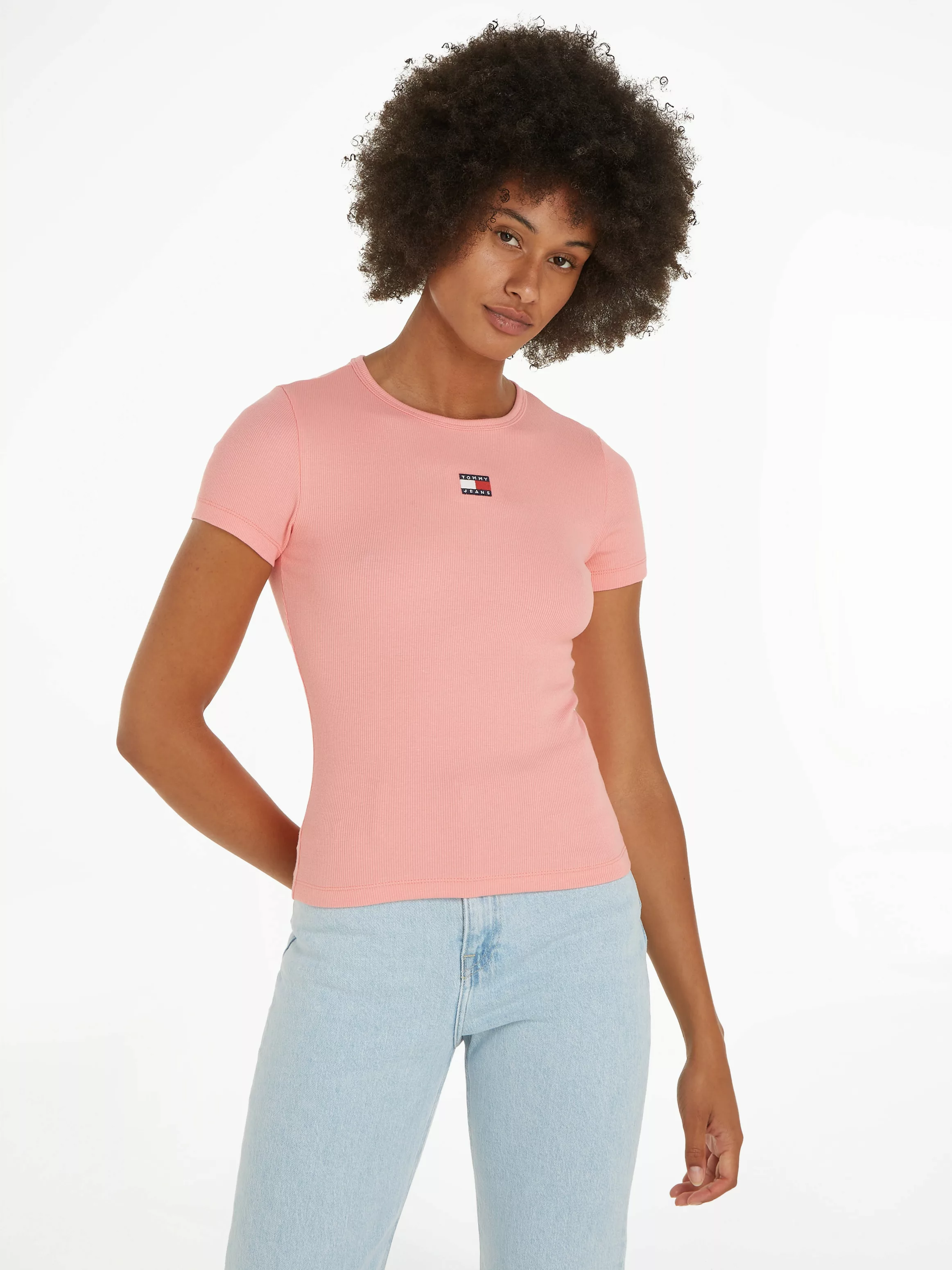 Tommy Jeans Rundhalsshirt "TJW SLIM BADGE RIB TEE" günstig online kaufen