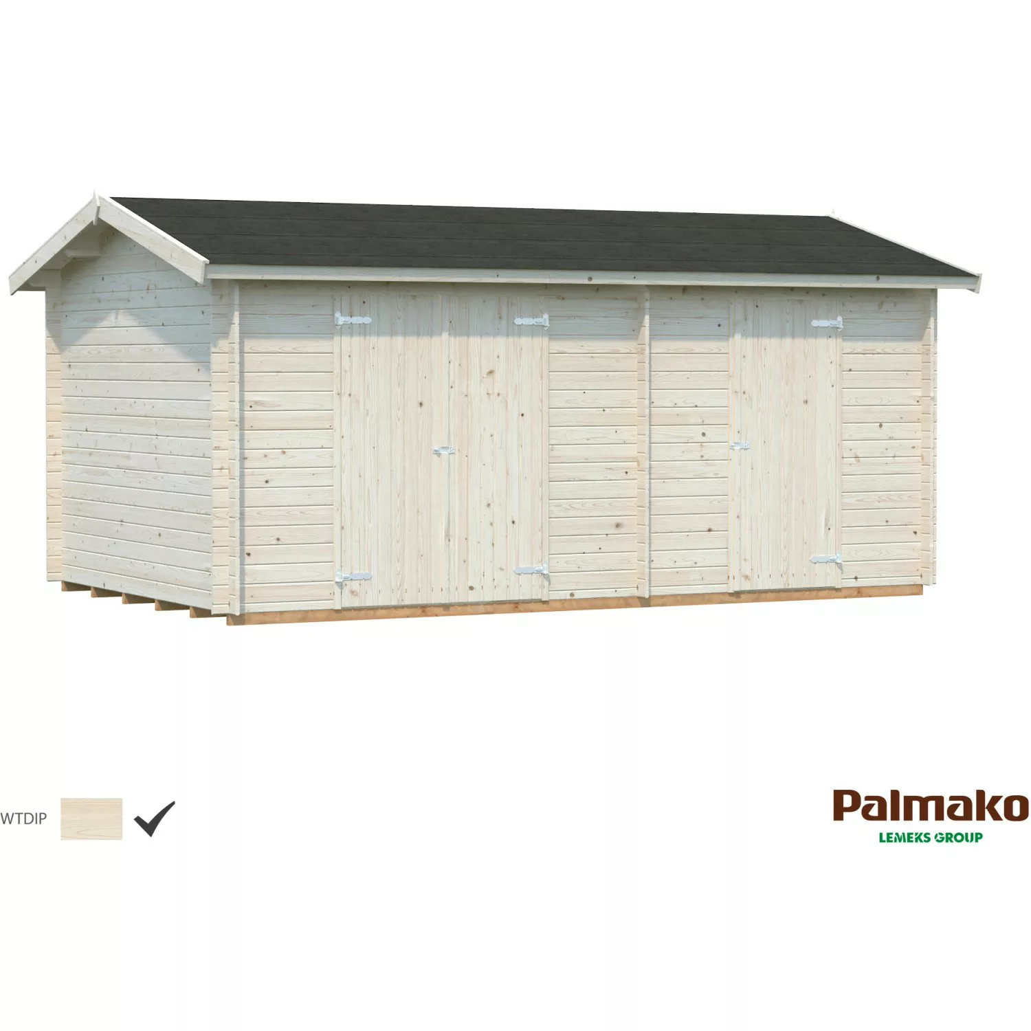 Palmako Jari Holz-Gartenhaus Klar Satteldach Tauchgrundiert 520 cm x 300 cm günstig online kaufen