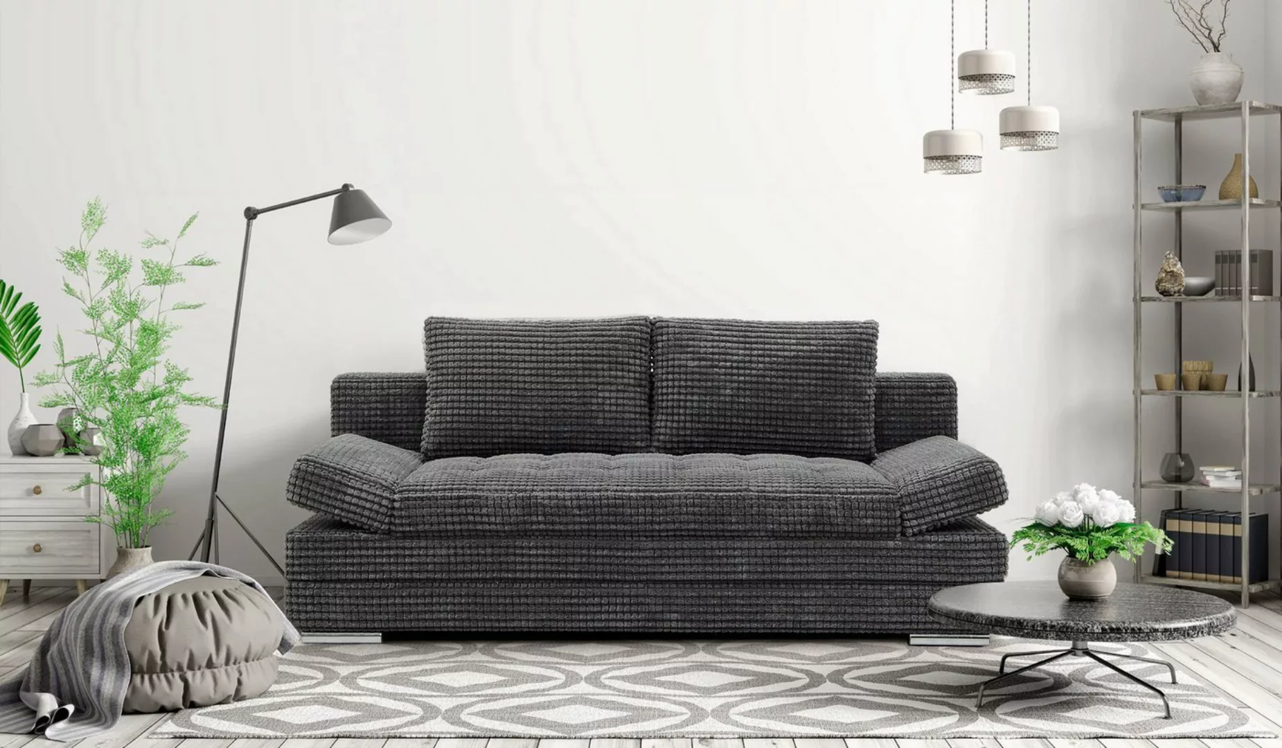 Hygger Möbelhaus Schlafsofa Barni Sofa mit Schlaffunktion und Bettkasten, I günstig online kaufen