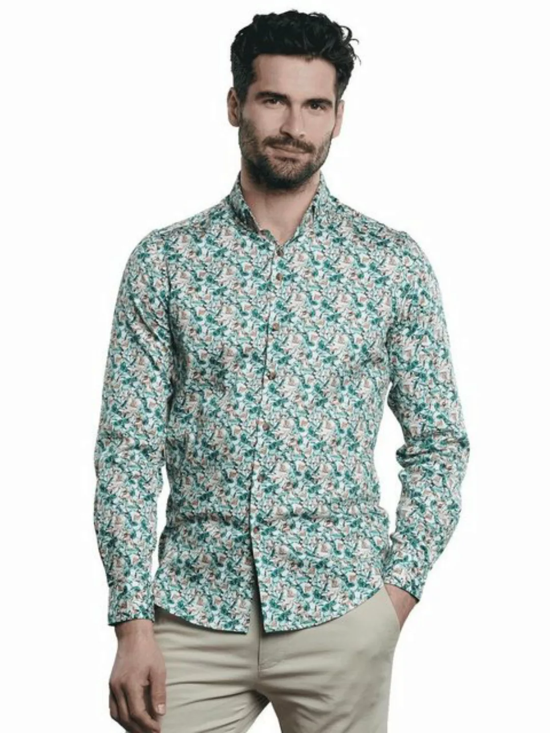 ENGBERS GERMANY Langarmhemd Langarm-Hemd gemustert günstig online kaufen