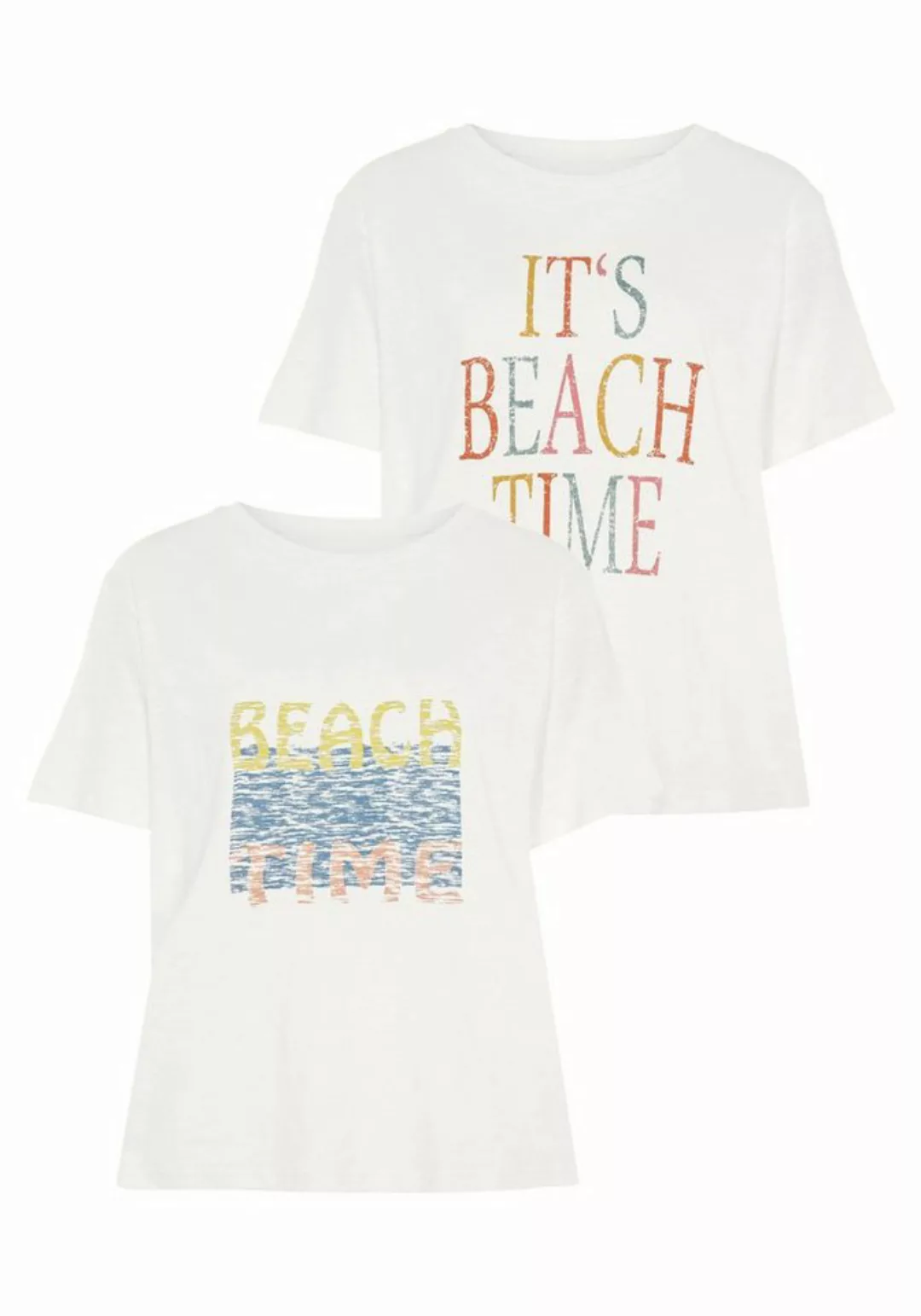 Beachtime T-Shirt, mit zwei verschiedenen Drucken günstig online kaufen