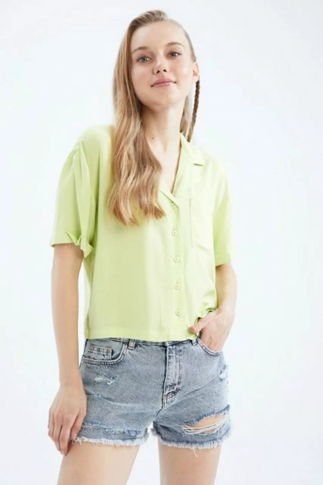 DeFacto Kurzarmhemd Damen Kurzarmhemd RELAX FIT günstig online kaufen