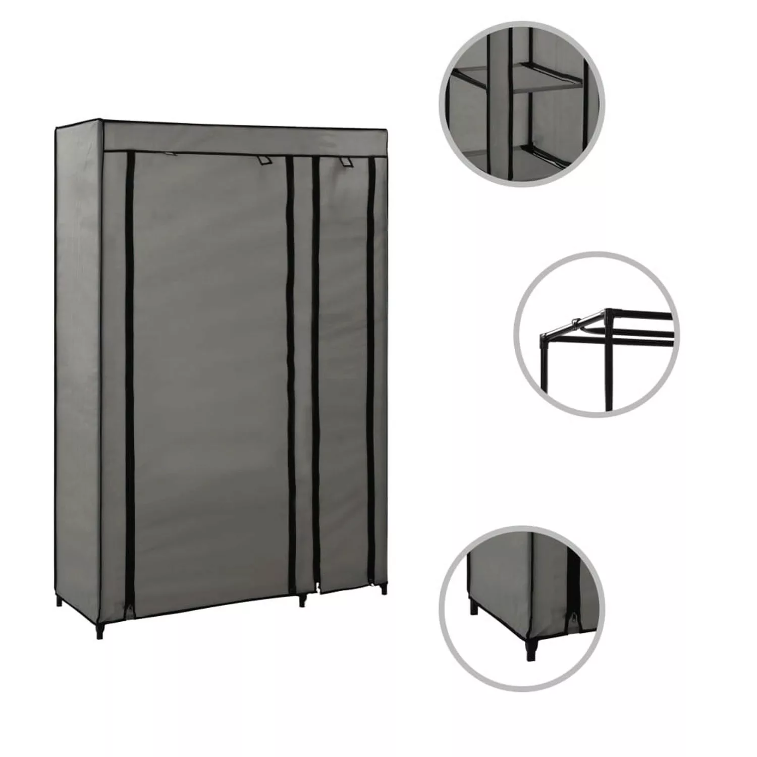 Faltschrank Grau 110x45x175 Cm Stoff günstig online kaufen