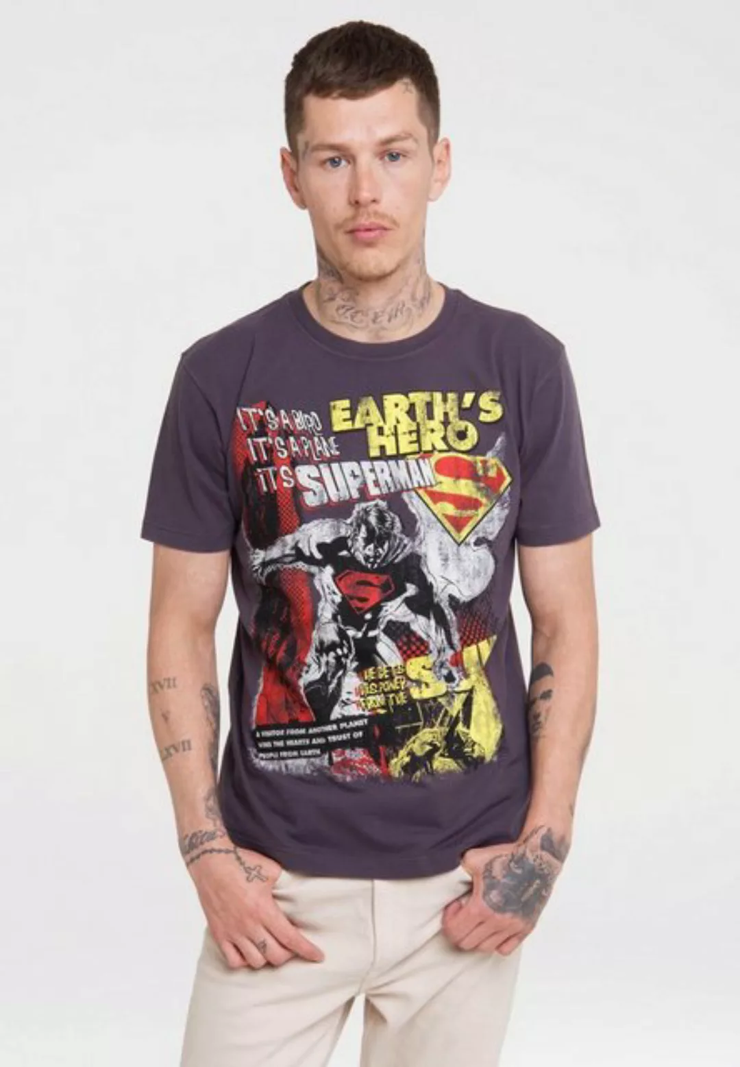 LOGOSHIRT T-Shirt Superman mit coolem Superhelden Motiv günstig online kaufen