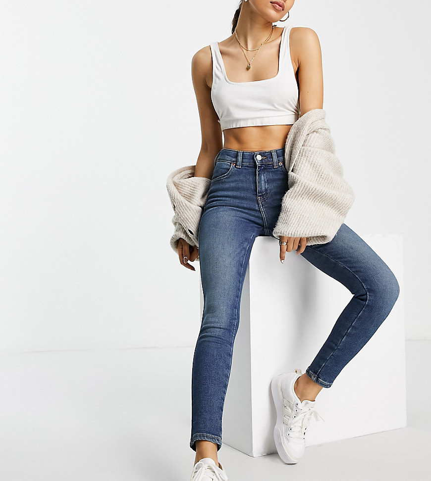 Dr Denim Petite – Lexy – Jeans mit engem Schnitt in Eastcoast-Blau günstig online kaufen