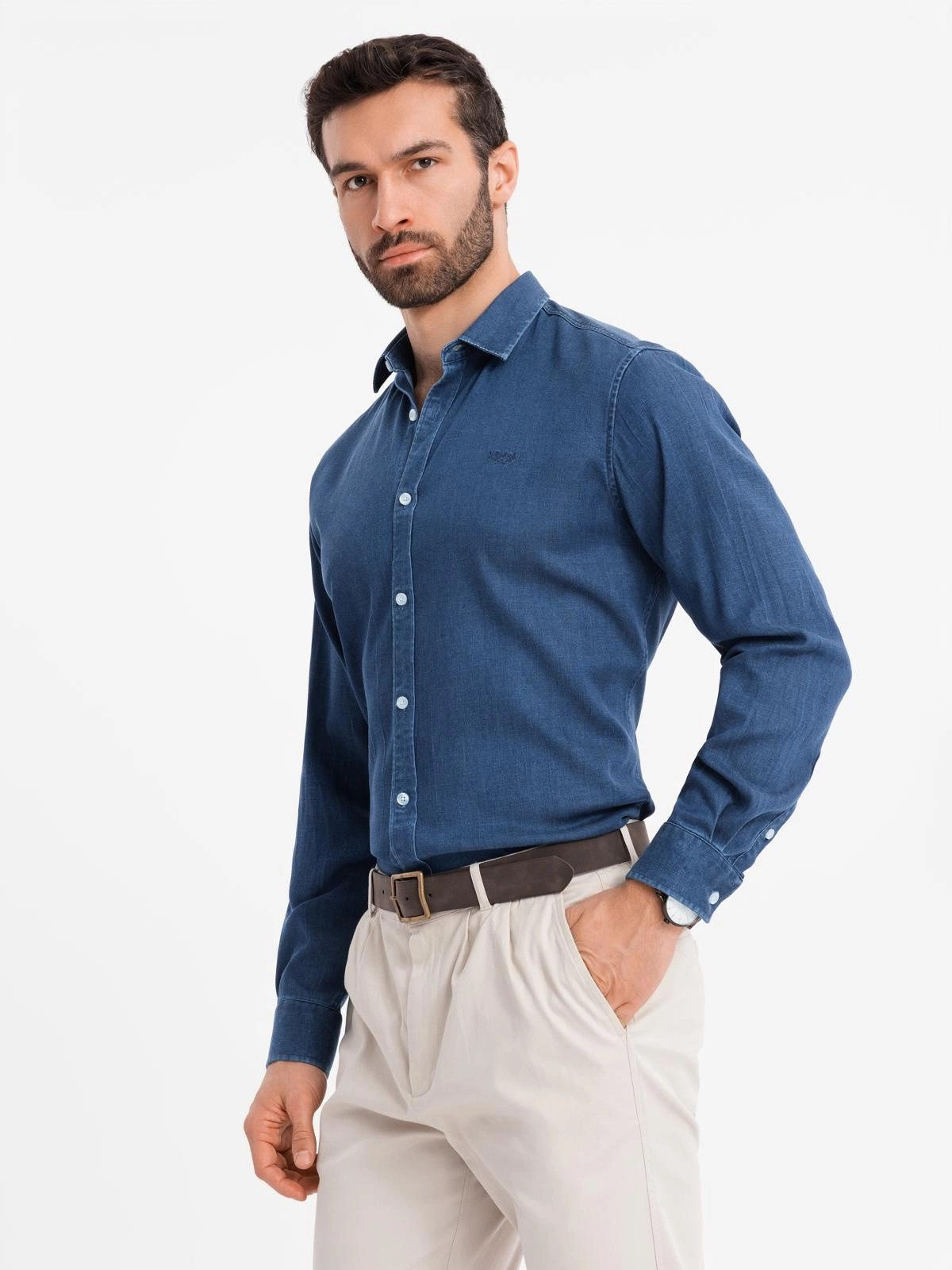 OMBRE Jeanshemd Denim-Hemd mit Lyocell und günstig online kaufen