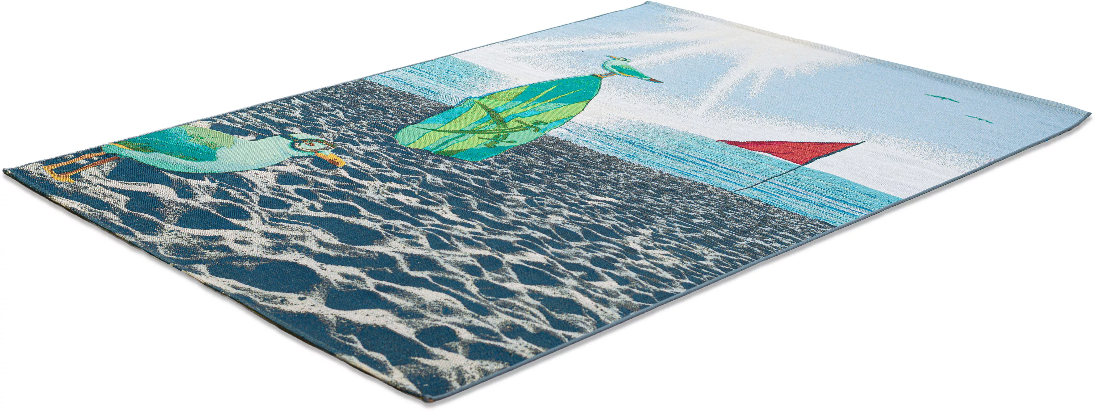 Sansibar Teppich »Rantum Beach SA-029«, rechteckig, 5 mm Höhe, Flachgewebe, günstig online kaufen