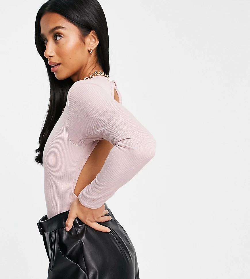 Missguided Petite – Rosa Body mit Rückenausschnitt günstig online kaufen