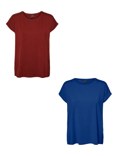 Vero Moda T-Shirt 2er-Pack T-Shirt Einfarbiges Stretch Oberteil (2-tlg) 515 günstig online kaufen