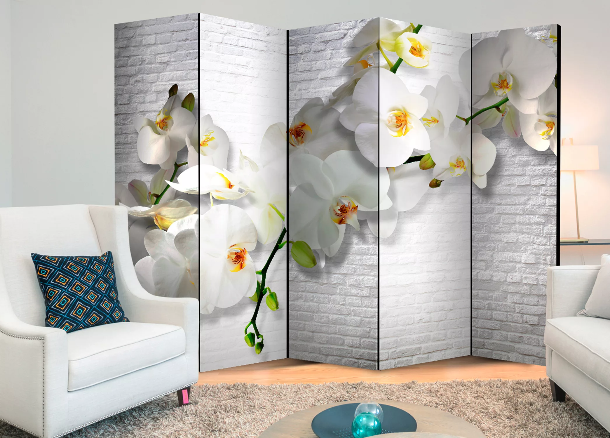 5-teiliges Paravent - The Urban Orchid Ii [room Dividers] günstig online kaufen