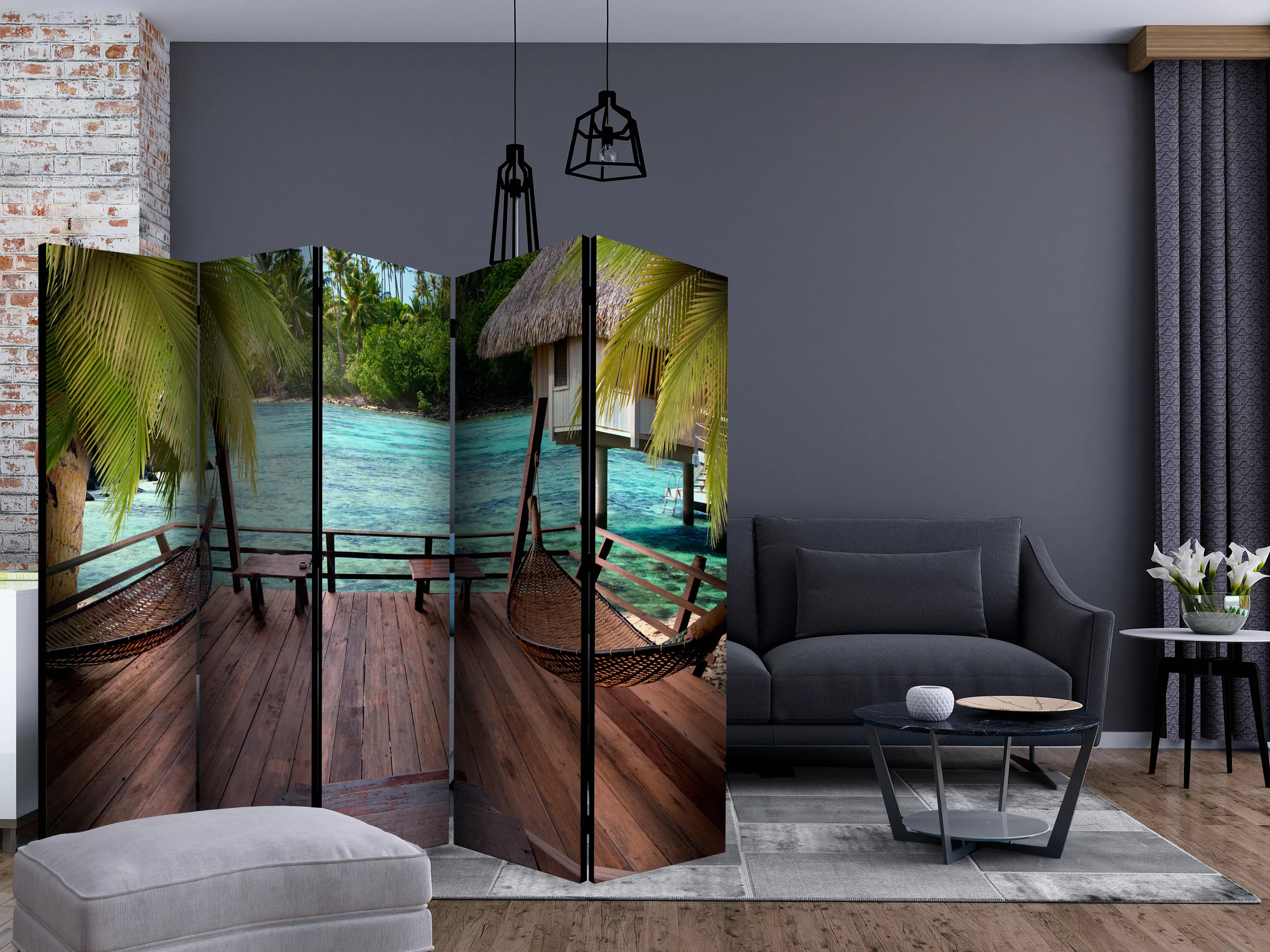 5-teiliges Paravent -  Summer Rest Ii [room Dividers] günstig online kaufen