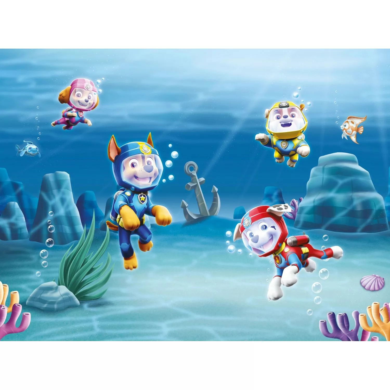 Sanders & Sanders Fototapete Paw Patrol Blau 360 x 270 cm 600599 günstig online kaufen