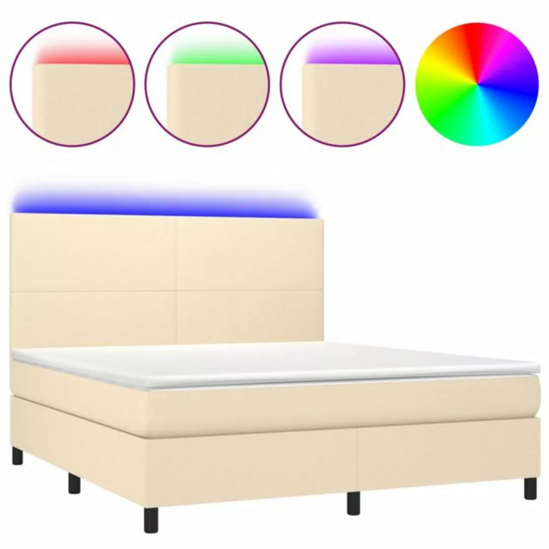 vidaXL Boxspringbett Bett Boxspringbett mit Matratze & LED Stoff (160 x 200 günstig online kaufen