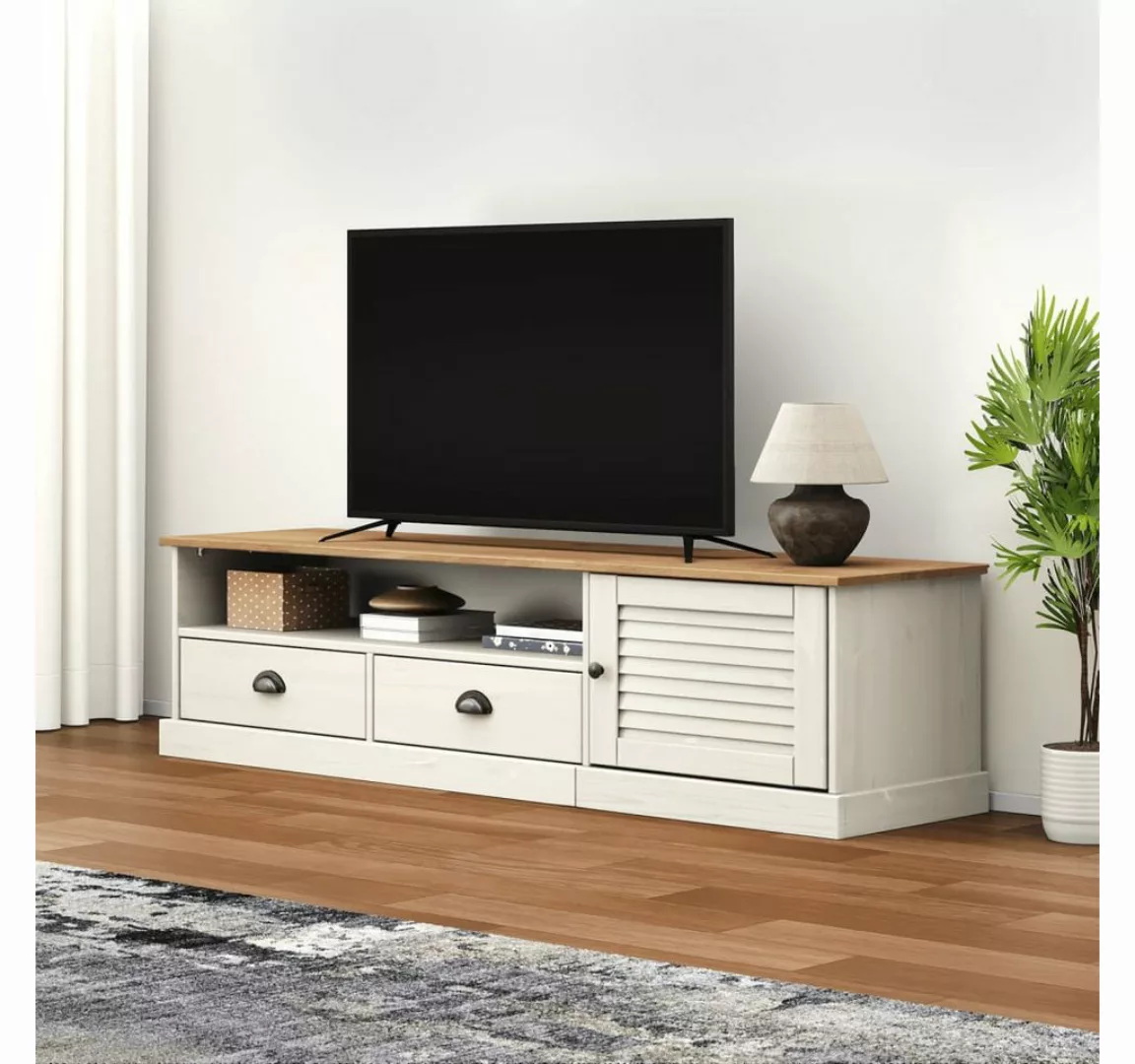 vidaXL TV-Schrank TV-Schrank VIGO Weiß 156x40x40 cm Massivholz Kiefer günstig online kaufen