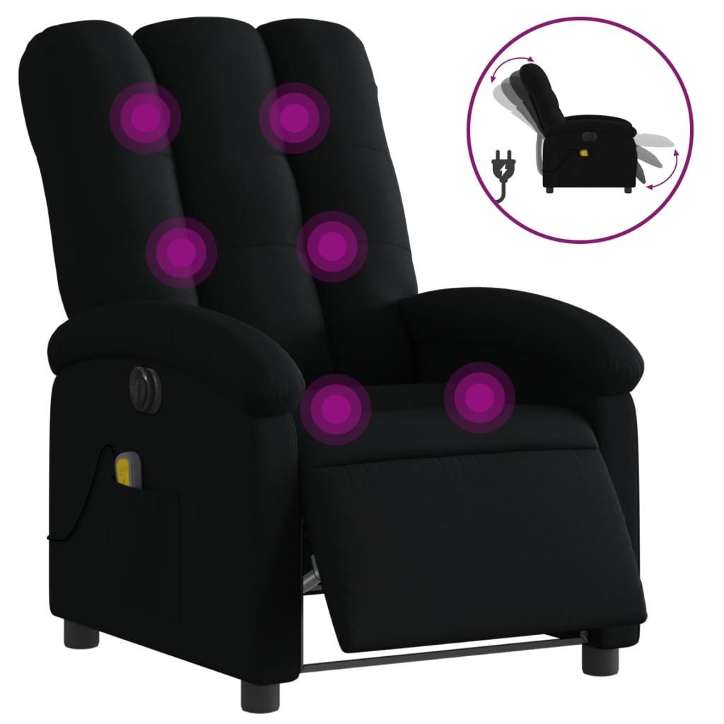 vidaXL Sessel Massagesessel Elektrisch Schwarz Stoff günstig online kaufen