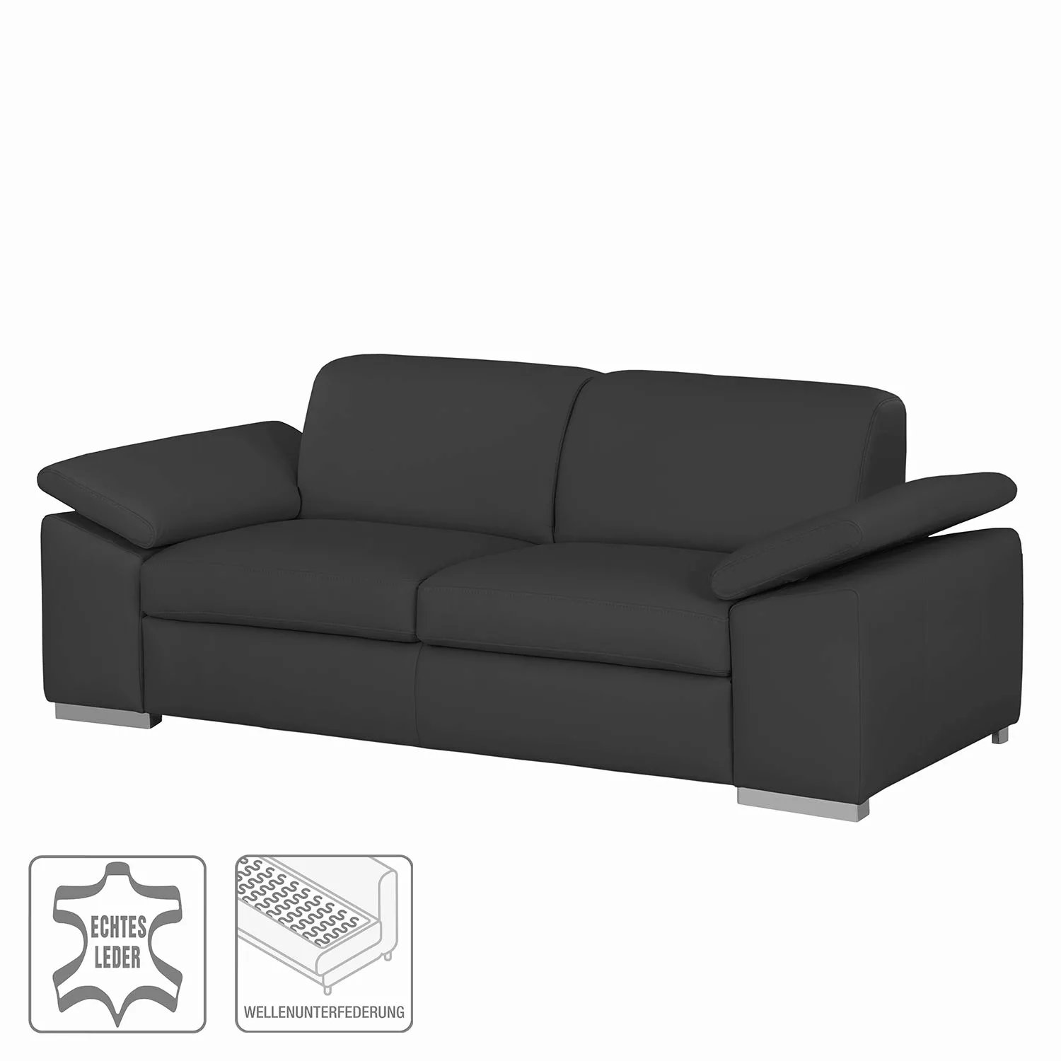 home24 Sofa Termon III (2-Sitzer) Echtleder günstig online kaufen
