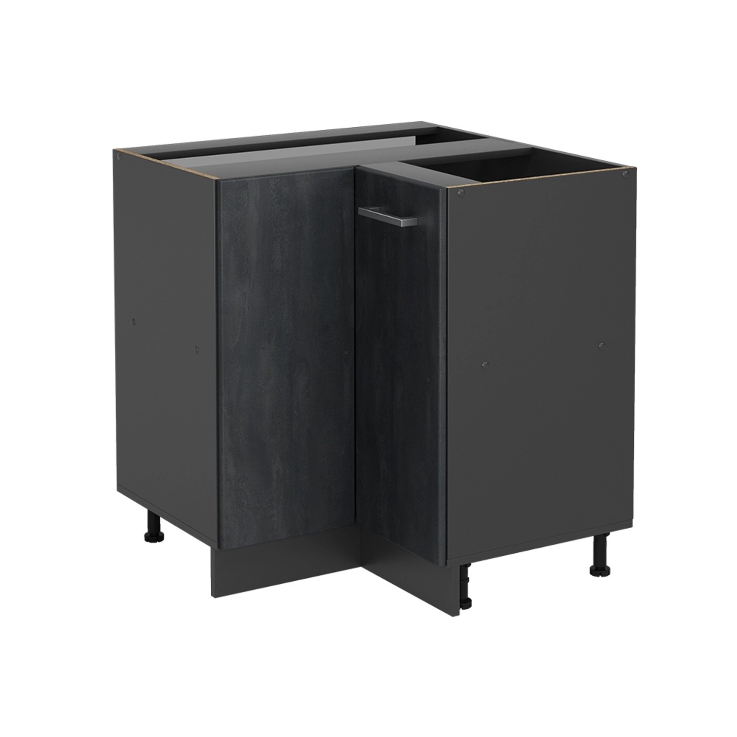 Vicco Eckunterschrank R-Line, Schwarz Beton/Anthrazit, 75.6 günstig online kaufen