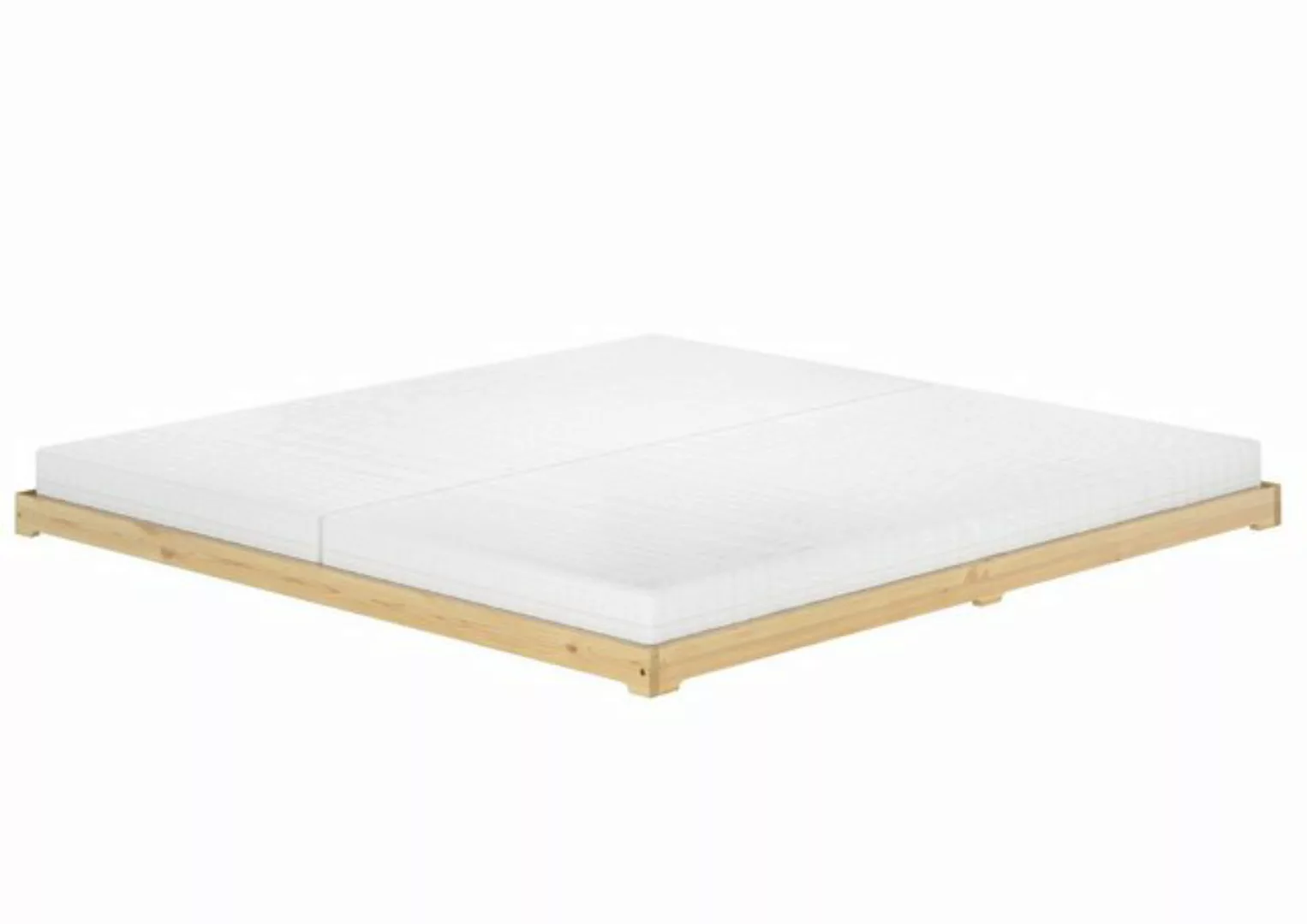 ERST-HOLZ Bett Futonbett Bodenbett niedriges Ehebett 200x200 Kiefer masiv, günstig online kaufen