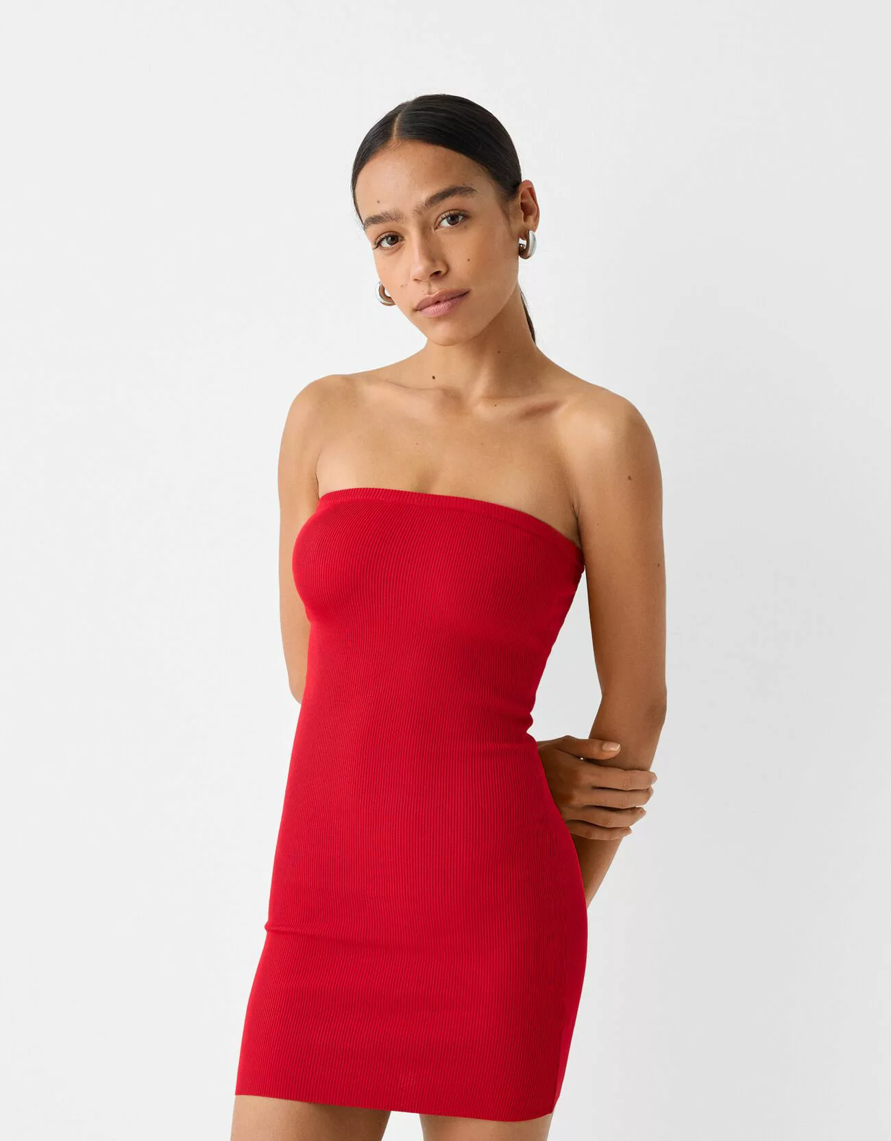 Bershka Bandeau-Top Damen S Rot günstig online kaufen