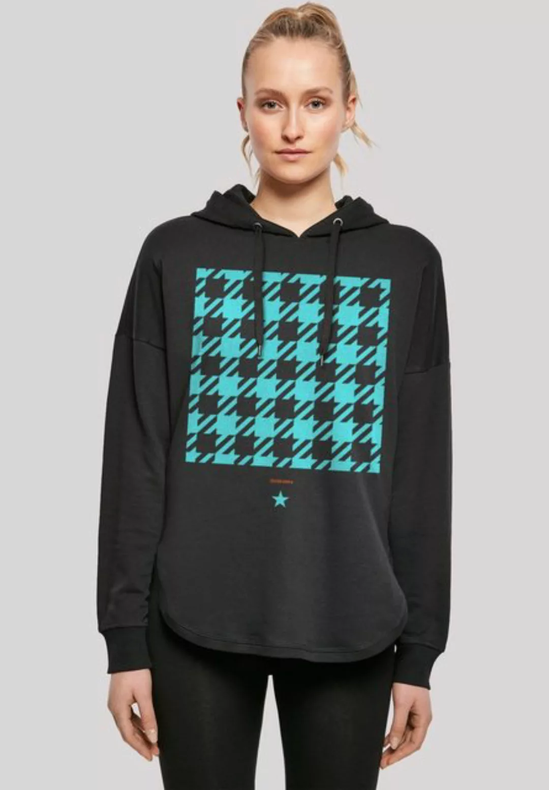 F4NT4STIC Kapuzenpullover Hahnentritt Karo blau Print günstig online kaufen