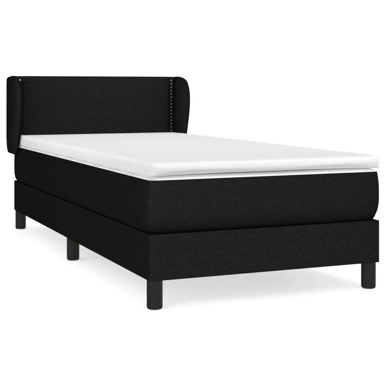 vidaXL Boxspringbett mit Matratze Schwarz 90x200 cm Stoff1466628 günstig online kaufen