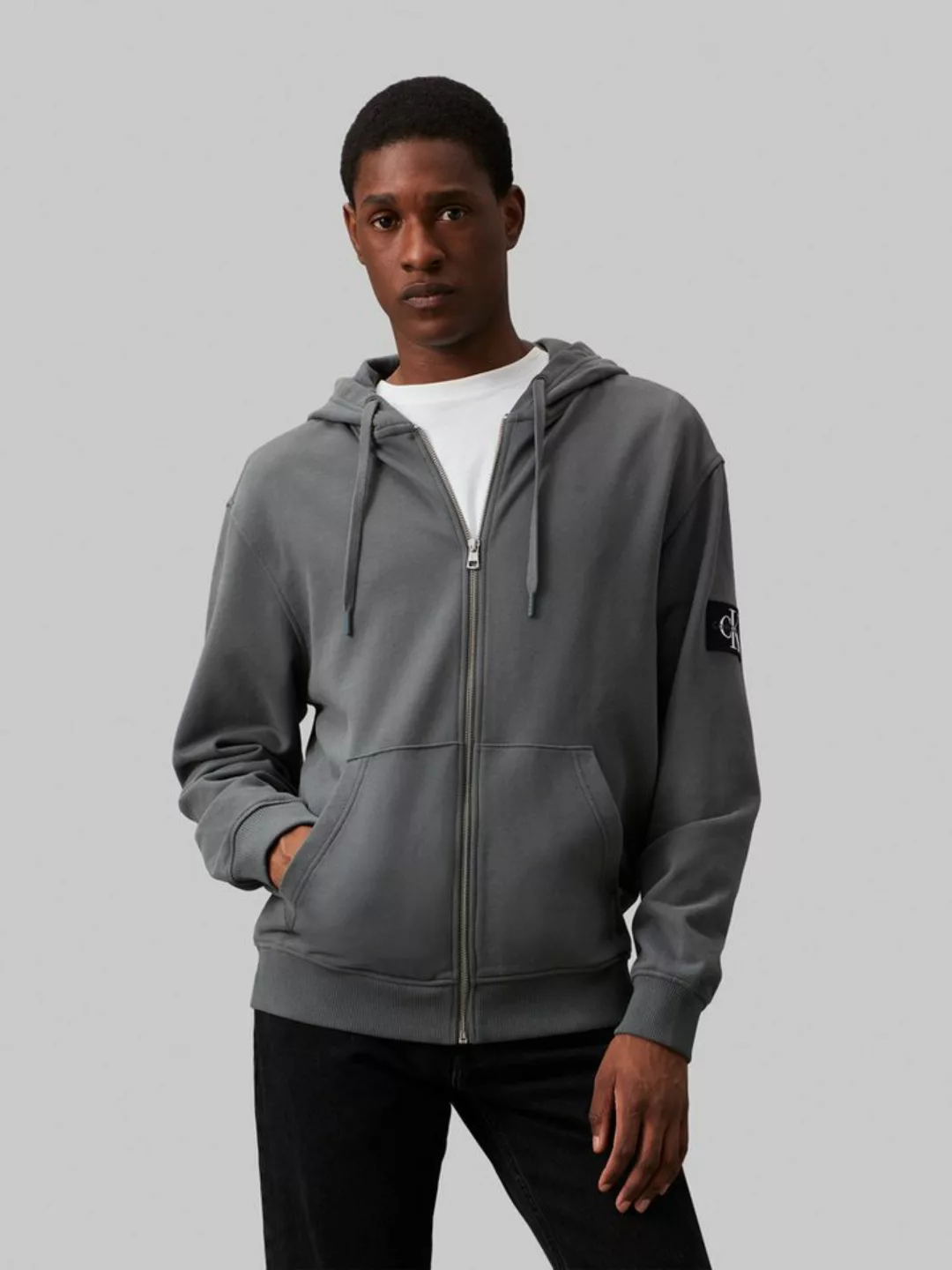 Calvin Klein Jeans Sweatshirt BADGE ZIP THROUGH HOODIE mit Logopatch günstig online kaufen