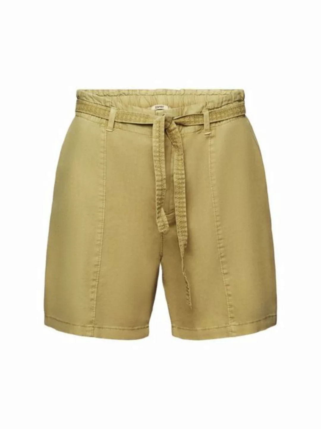 Esprit Shorts Shorts mit Bindegürtel aus Leinenmix (1-tlg) günstig online kaufen