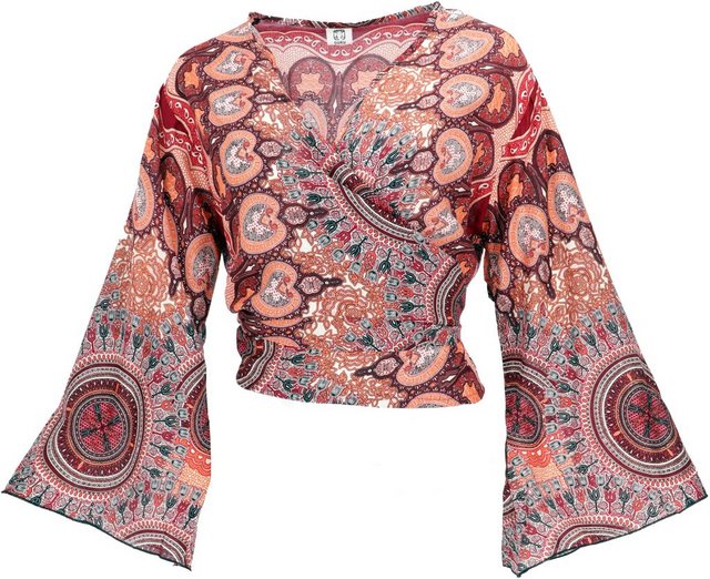 Guru-Shop Longbluse Kurztop, Boho Blusentop, Wickeltop, Wickelbluse.. alter günstig online kaufen