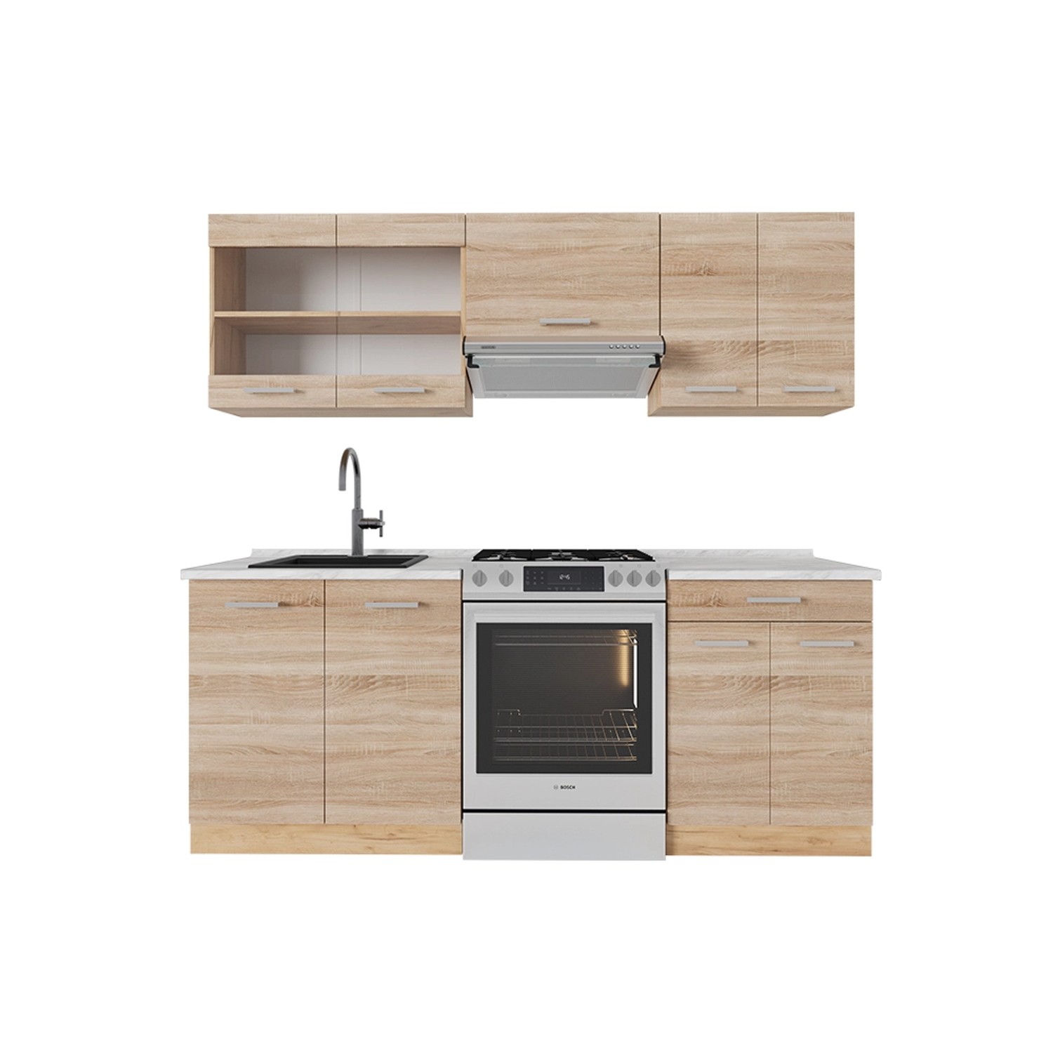 Vicco Küchenzeile R-Line, Sonoma/Goldkraft Eiche, 200 günstig online kaufen