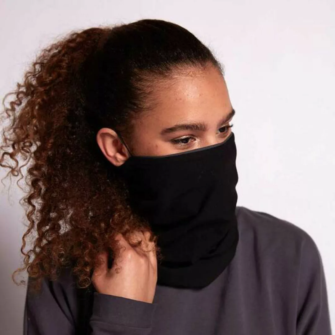 Maskenschal In Grau/schwarz Doppellagig Aus Bio-baumwoll Jersey günstig online kaufen