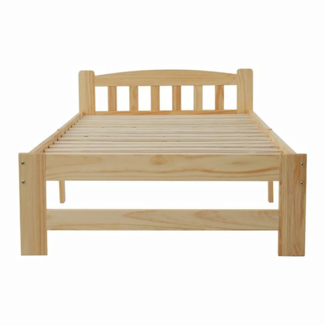 Yemaster Holzbett Massivholzbett mit Kopfteil und Lattenrost, für 90/140x20 günstig online kaufen