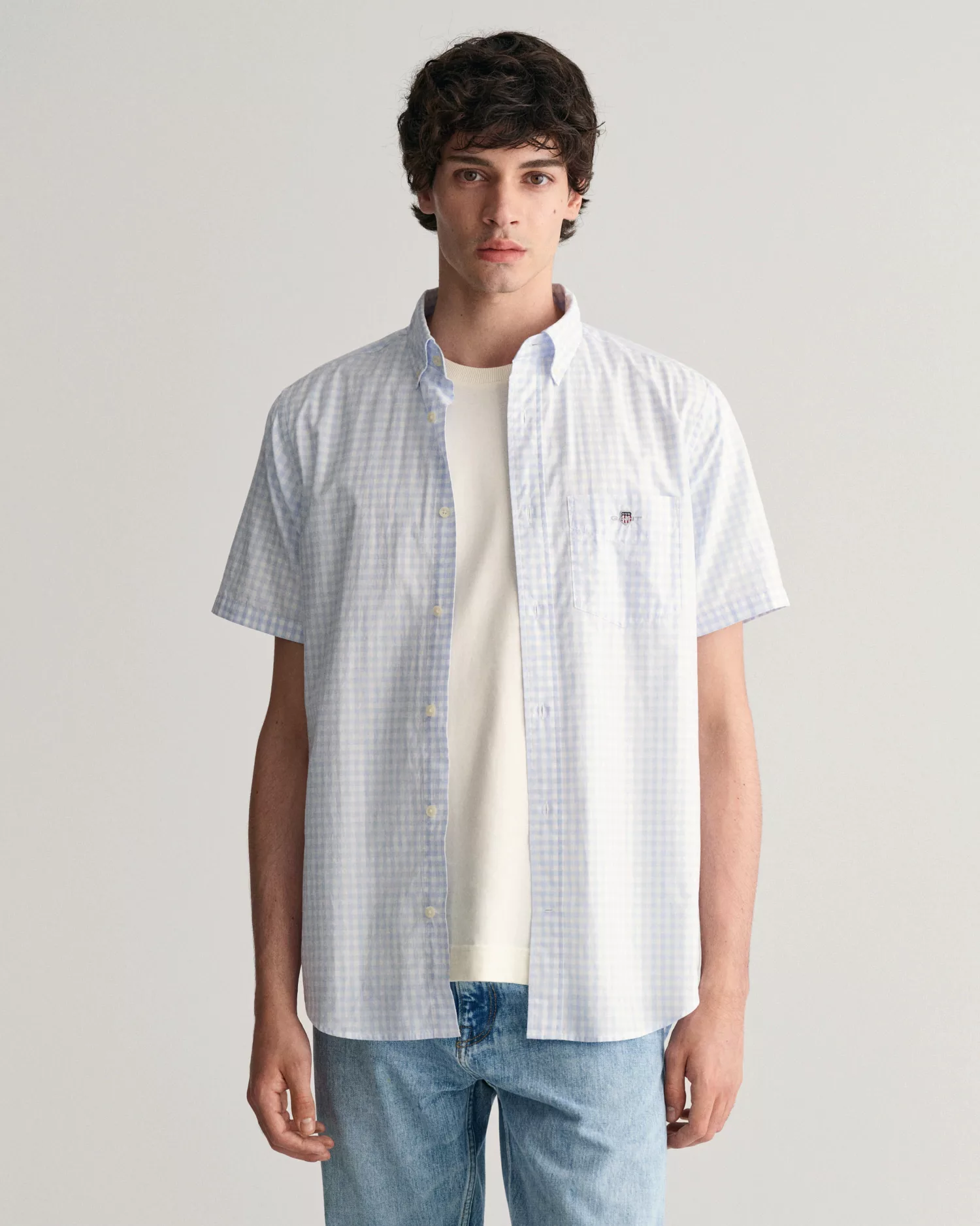 Gant Hemd Short Sleeve Hellblau - Größe XL günstig online kaufen