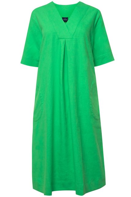 Laurasøn Jerseykleid Leinenmix-Kleid A-Line V-Ausschnitt Halbarm günstig online kaufen