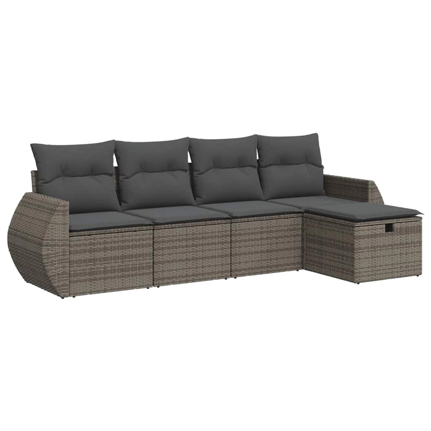 vidaXL 5-Tlg Garten-Sofagarnitur mit Kissen Grau Poly Rattan 3325566 günstig online kaufen