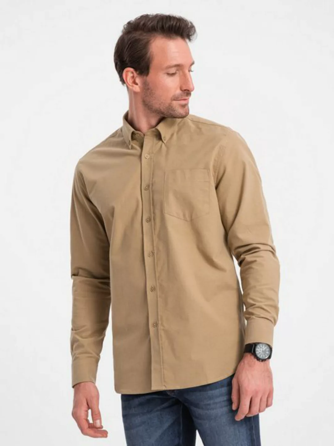 OMBRE Langarmhemd Herrenhemd aus Baumwolle REGULAR FIT günstig online kaufen